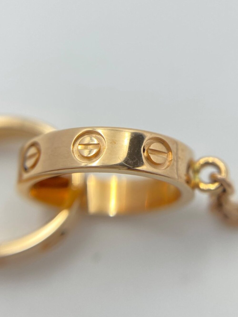 Authentic Cartier 18K Rose Gold Love Interlocking Double Ring Motif Bracelet - Picture 5 of 6